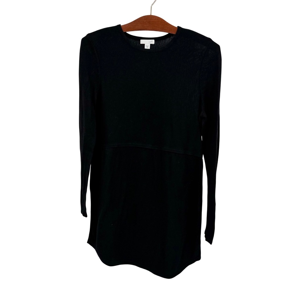 J Jill Black Women's Size XS Knit Sweater Viscose Black/Gray‎ Wool Blend